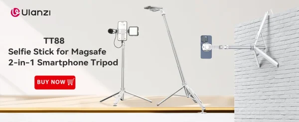 Ulanzi MT-08 Mini Tripod White Color Foldable Tripod Monopod  Mount 1/4'' Tripod Universal for DSLR Android iPhone Smartphone - Image 14