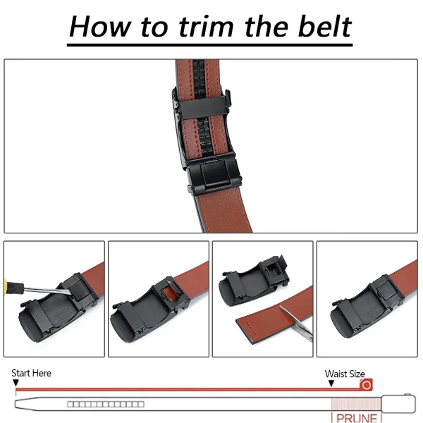 Men Belts Leather Waist Strap Male Automatic Buckle Waistband Mens High Quality Girdle Belts for Women Men Gifts 105 115  125cm - Image 25