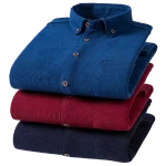 Men's Large Size Corduroy Fleece Warm Plaid Classic Style