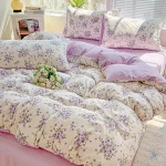 1pc Purple Lavender Printed Duvet Cover Single/Queen/King Size Quilt Cover for Double Bed Flower housse de couette220x240cm - Image 5