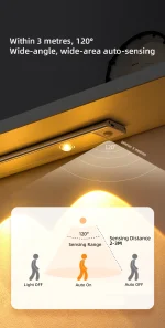 White/Black LED Cabinet Light USB Rechargeable Motion Sensor LED Light for Kitchen Wardrobe Cabinet Lighting 20CM/30CM/40CM/50CM - Image 17
