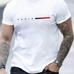 Men's Loose Paris Creative Letter Print T-shirt - Image 3