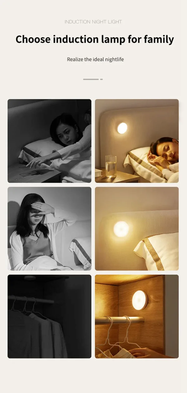 Motion Sensor Light With Remote Control USB Rechargeable Timer Night Light Dimmable LED Lamp Stairs Hallway Cabinet Nightlight - Image 13