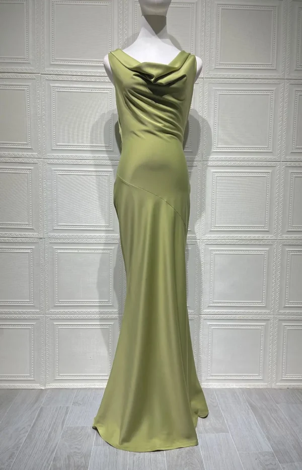 XIAOTANG Satin Cowl Neck Maxi Dress - Image 12