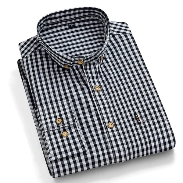 plaid shirts for man slim fit formal casual - Image 7