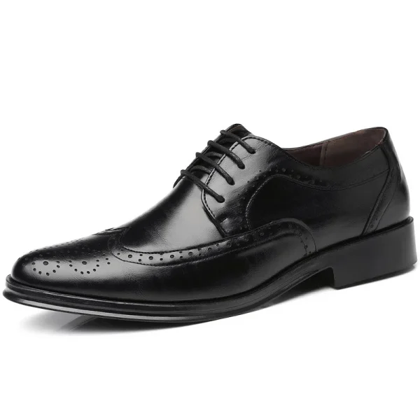 Handmade Men's Black Leather Oxford Shoes - Image 17