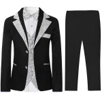 Boys' 5-Piece Slim Fit Gold Rim Suit - Image 8