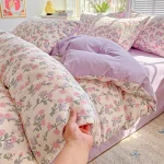 1pc Purple Lavender Printed Duvet Cover Single/Queen/King Size Quilt Cover for Double Bed Flower housse de couette220x240cm - Image 9