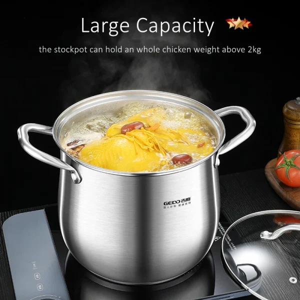 GEDO LFGB 304 Stainless Steel Stewing Pot - Image 4