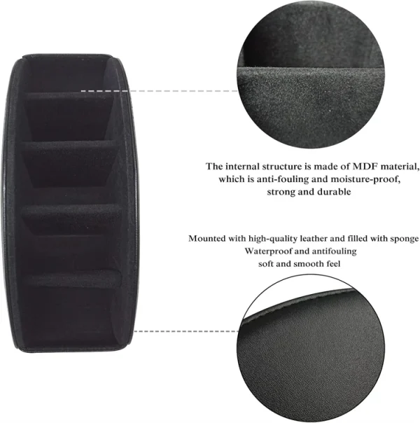 LMETJMA Remote Control Holder with 5 Compartments PU Leather TV Remote Caddy Storage Box Organizer Tray Desktop Organizer - Image 22