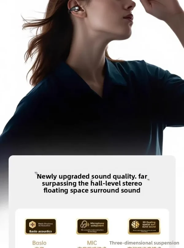 Open-Ear Headphones, Clip-On Earbuds-Wireless Bluetooth Earbuds with Microphone EarHook Sports HiFi Sound Headset - Image 13