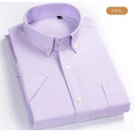 Plaid Checkered Short Sleeve 100% Cotton Shirt Button - Image 30