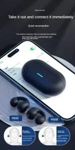 T75 Fone Bluetooth Headset 5.3 Wireless Air Conduction Headphones Clip Ear Music Noise Canceling HD Call Sports Gaming Earphone - Image 21