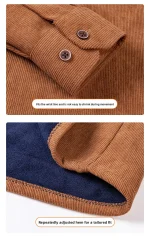Men's Large Size Corduroy Fleece Warm Plaid Classic Style - Image 31