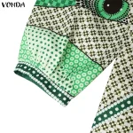 Vonda Plus Size Bohemian Print Long Sleeve Midi Dress - Image 27