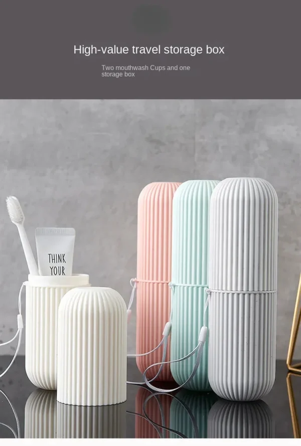 Travel Portable Toothbrush Cup Bathroom Toothpaste Holder Storage Case Box Organizer Travel Toiletries Storage Cup New Creative - Image 11