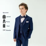 Boys' High-End Forest Green 4-Piece Suit Set - Image 14
