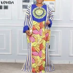 Plus Size 5XL VONDA Women Maxi Robe Bohemian Long Sleeve Floral Print Long Sundress Oversized Party Vestido Fashion Casual Dress - Image 3
