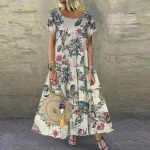 Women's Floral Waist Maxi Dress - Image 4