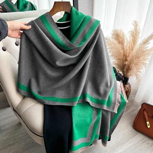 New Warm Luxury Cashmere Scarf Women Plain color Fashion Shawl and Wraps Ladies Blanket Foulard Winter Pashmina Bandana Bufanda - Image 3