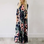 Summer Maxi Dress Women Floral Print Boho Beach Dress - Image 15
