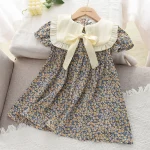 Elegant Princess Plaid Bow Midi Dress - Image 10