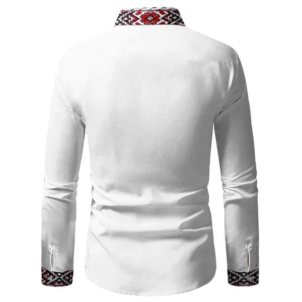 Mens Casual Shirts Long Sleeve Ethnic Style - Image 12