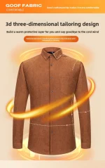 Men's Large Size Corduroy Fleece Warm Plaid Classic Style - Image 23