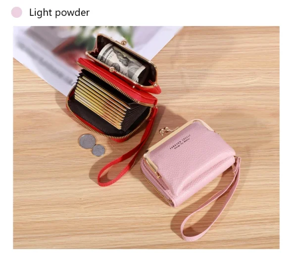 Wallet Women's Fashion Wrist Strap Short Zero Wallet Large Capacity Coin Clip Bag Multiple Card Positions Card Bag Money Clip - Image 28