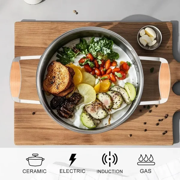 Cookware Set with 10 Pieces Including Fry Pan - Image 5