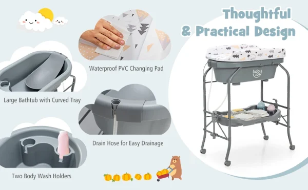 Linor 2 in 1 Bathtub with Changing Table - Image 13