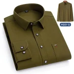 Luxury cotton single pocket long-sleeve shirts for men Smart Casual business regular fit shirt designer vintage black clothes - Image 14