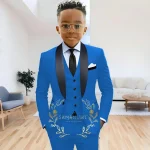 Boys' 3-Piece Navy Blue Shawl Lapel Tuxedo - Image 8
