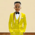 Boys' Oil Green 3-Piece Tuxedo - Image 12