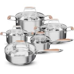 Cookware Set with 10 Pieces Including Fry Pan