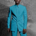 Tailored Man Suit Stand Collar Tuxedo Gentleman Solid Color Outfit Set 2 Piece Suits Smart Casual Daily Office Male Clothing - Image 8