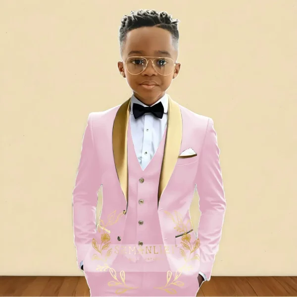 Boys' Oil Green 3-Piece Tuxedo - Image 21