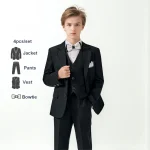 Boys' High-End Forest Green 4-Piece Suit Set - Image 15