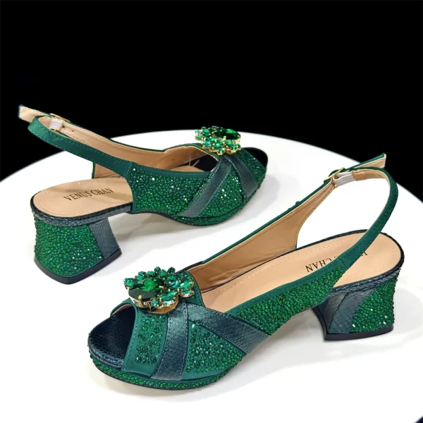 Women's Peep-Toe Heels with handbag - Image 30