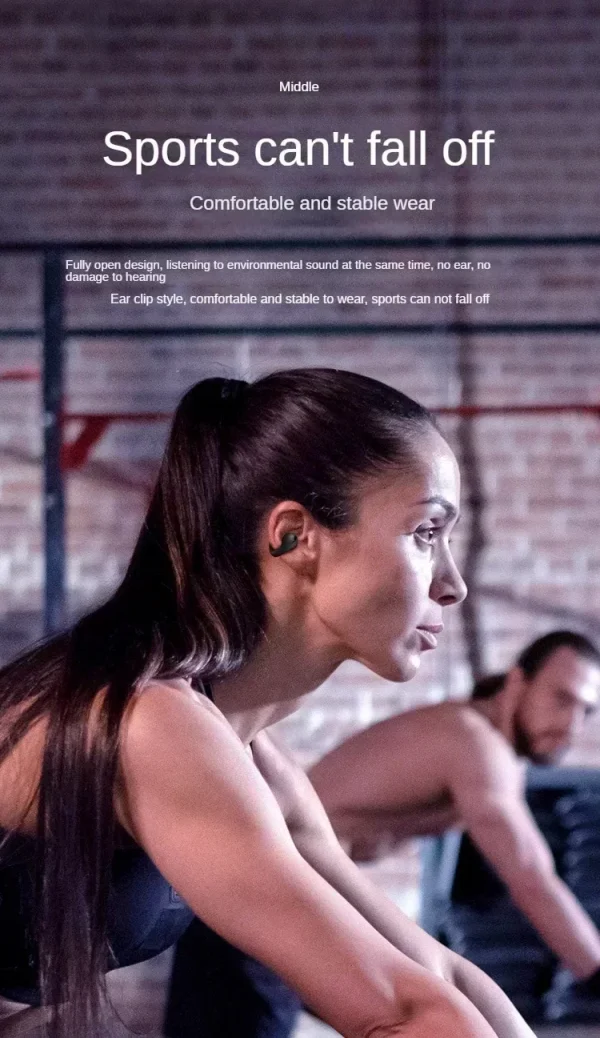 T75 Fone Bluetooth Headset 5.3 Wireless Air Conduction Headphones Clip Ear Music Noise Canceling HD Call Sports Gaming Earphone - Image 16