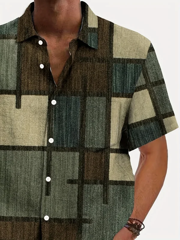 Zaful Men's Checkerboard Textured Shirt - Image 2