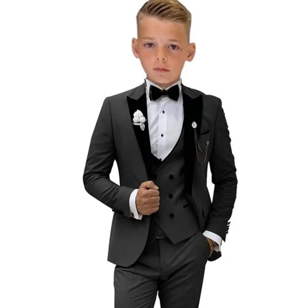 Boys' 3-Piece Burgundy Tuxedo - Image 7