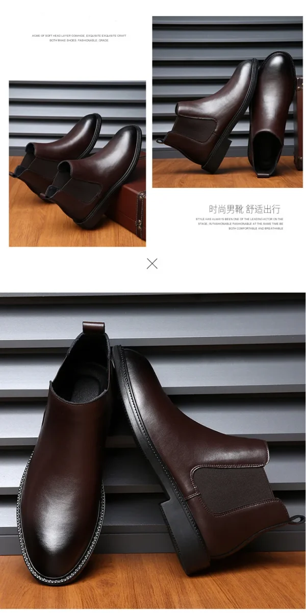 Men's Boots Handmade Leather Ankle Shoes - Image 27