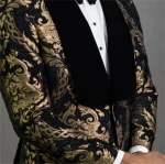 Boys' Navy Blue Floral Prom Suit - Image 11