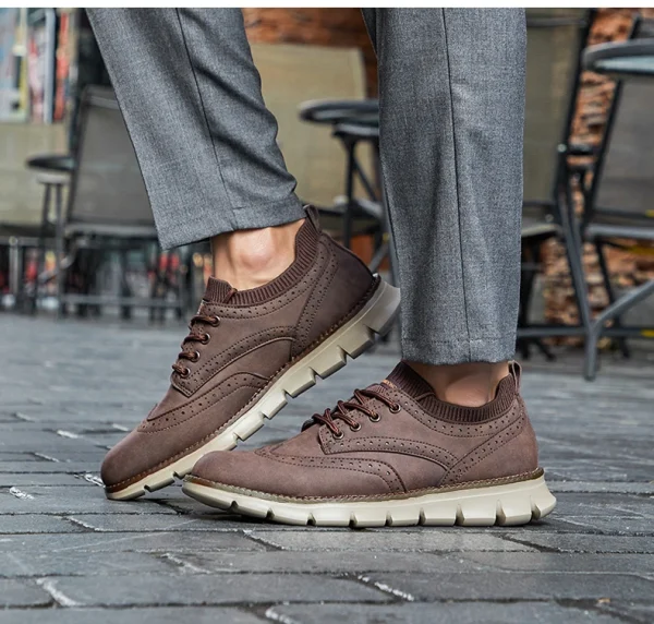 Mens Brogues Leather Casual Shoes - Image 34