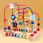 Wooden Bead Maze: Animal & Fruit Sensory Toy - Image 2