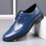 Handmade Men's Black Leather Oxford Shoes - Image 9