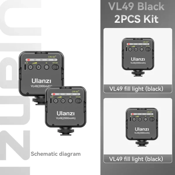 Ulanzi VL49 6W Mini Vlog LED Fill Light White 2000mAh 5500K Zoom Lighting Photographic Lighting Video Phone Selfie Fill Lamps - Image 7