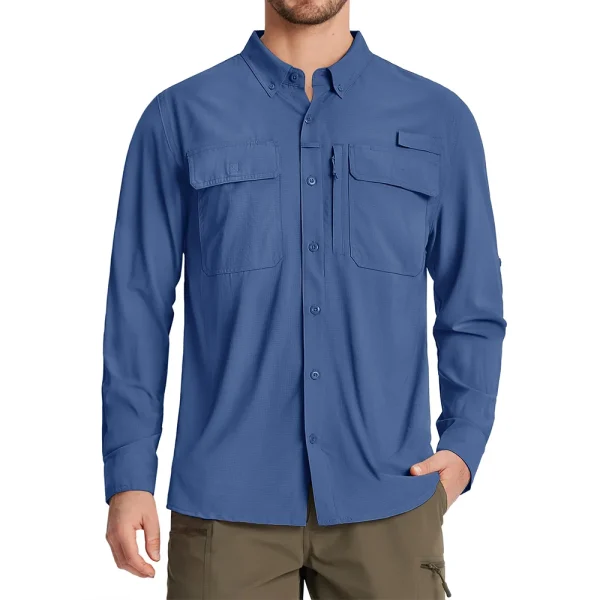Men's Tactical Long Sleeve UPF Sun Protection Shirt - Image 12