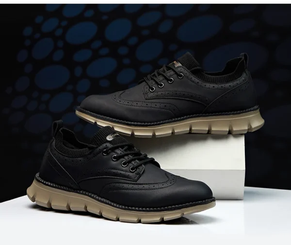 Mens Brogues Leather Casual Shoes - Image 28